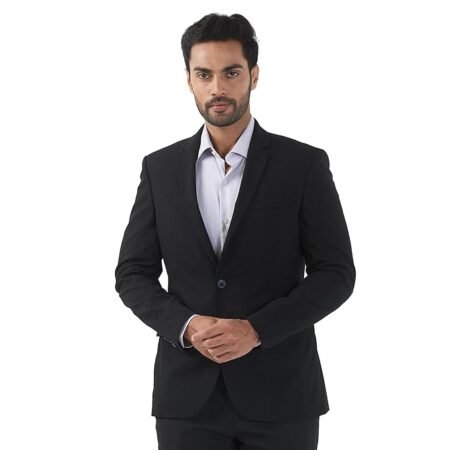 Raymond Men Slim Fit Solid Pattern Poly Viscose Blend Notch Lapel Full Sleeve Formal Jacket