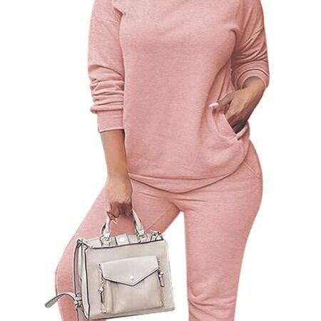 Fixmatti Women Pullover Hoodie Pockets Sweatpants Sport Jogger Sweatsuit