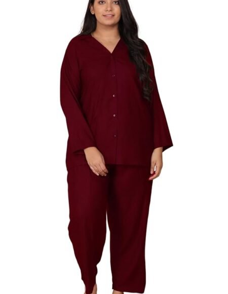 Lastinch Women Maroon Sweet Dreams Night Suit Set