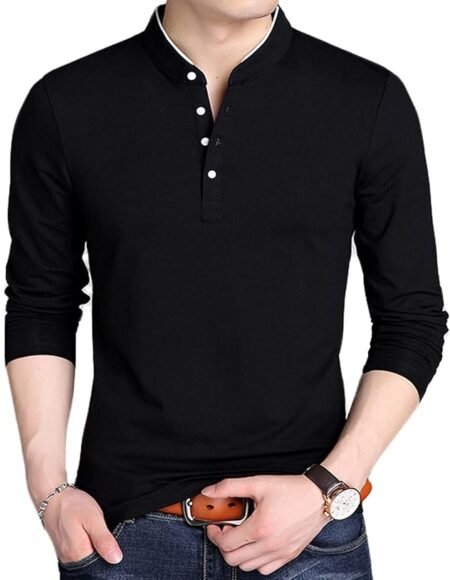 YTD Mens Summer Slim Fit Pure Color Short Sleeve Polo Casual T-Shirts