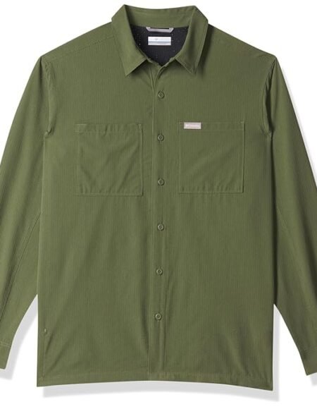 Columbia Men Green Omni Wick Black Mesa Lw Long Sleeve Hiking | Trekking | Camping | Safari Shirt