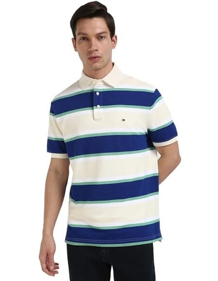 Tommy Hilfiger Men's Cotton Striped Regular Fit T-Shirt