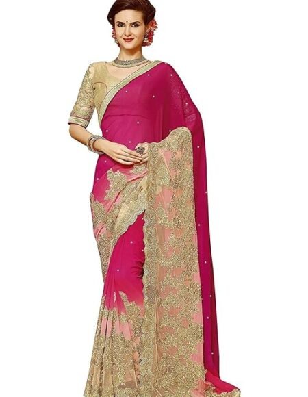 desiuyoker saree mart smart brand Women's Ruffle Saree Lycra Fabric With Blouse Piece