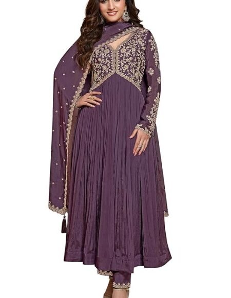 TRENDMALLS Women's Silk Blend Embroidery Alia Cut Kurta Pant Set with Dupatta