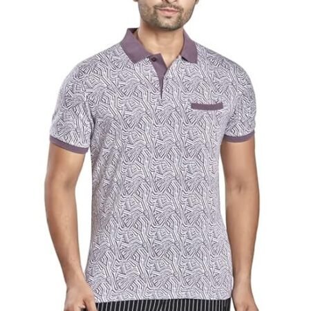 Celsius Men's Regular Poly Cotton Jacquard Polo T-Shirt