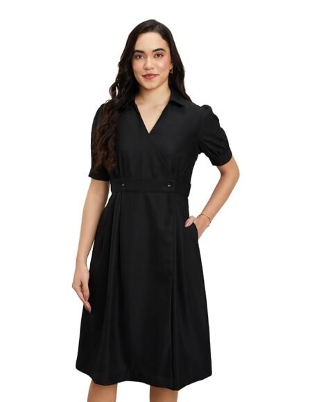 Symbol Premium Women's 'Desk-to-Dinner' Fit & Flare Wrap Dress